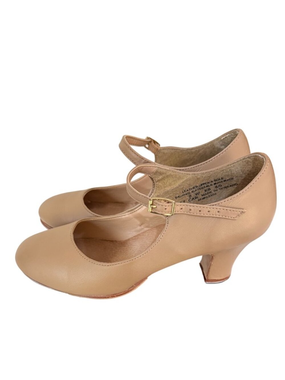 Capezio Tap Shoe Size 8 Wide Manhattan Xtreme Beige Tan 2.5" Heel 657CAR